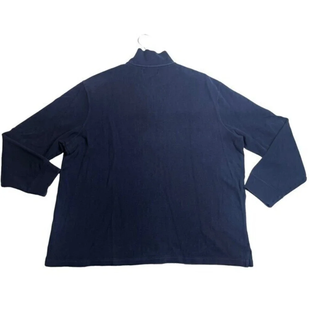 POLO Ralph Lauren Blue 1/4 Zip Sweater Long‎ Sleeve Red Pony Logo Size 2XL